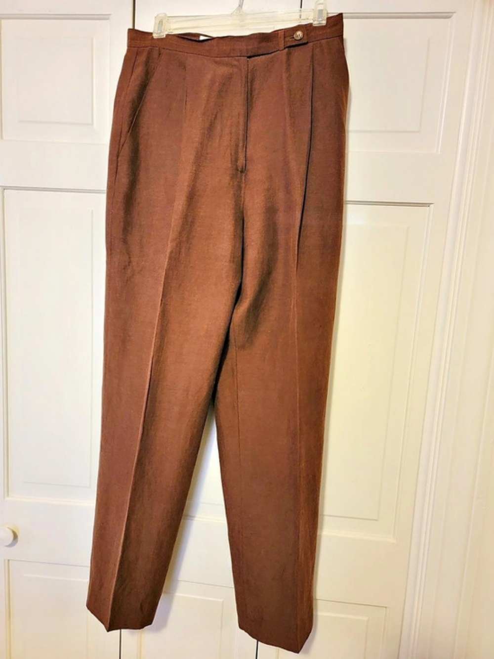 Liz Claiborne Collection trousers Silk Linen Brown Trousers Size 12